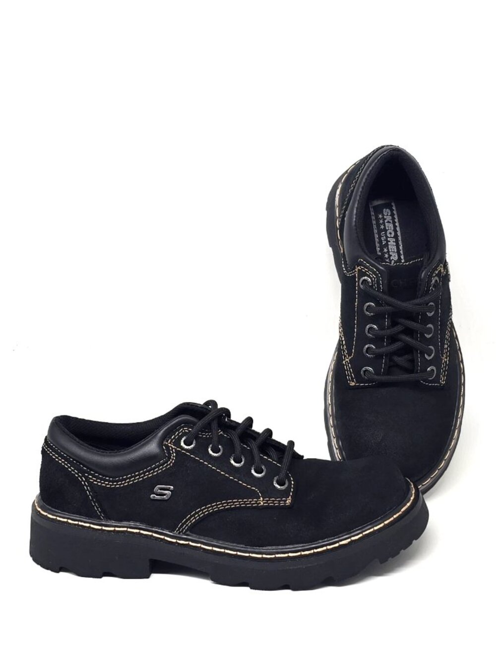 Skechers Parties Mate Jammers Y2K 45120 Black Suede Leather Women's Size 6.5